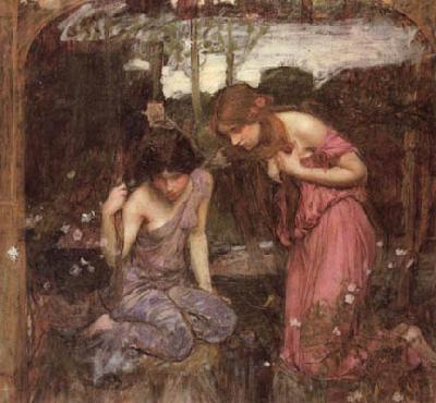 John William Waterhouse Study for Nymphs finding the Head of Orpheus China oil painting art
